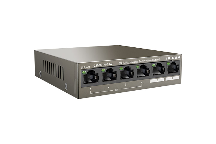 Switch Quản Lý Cloud 6GE với 4 cổng PoE G2206P-4-63W | Hàng chính hãng