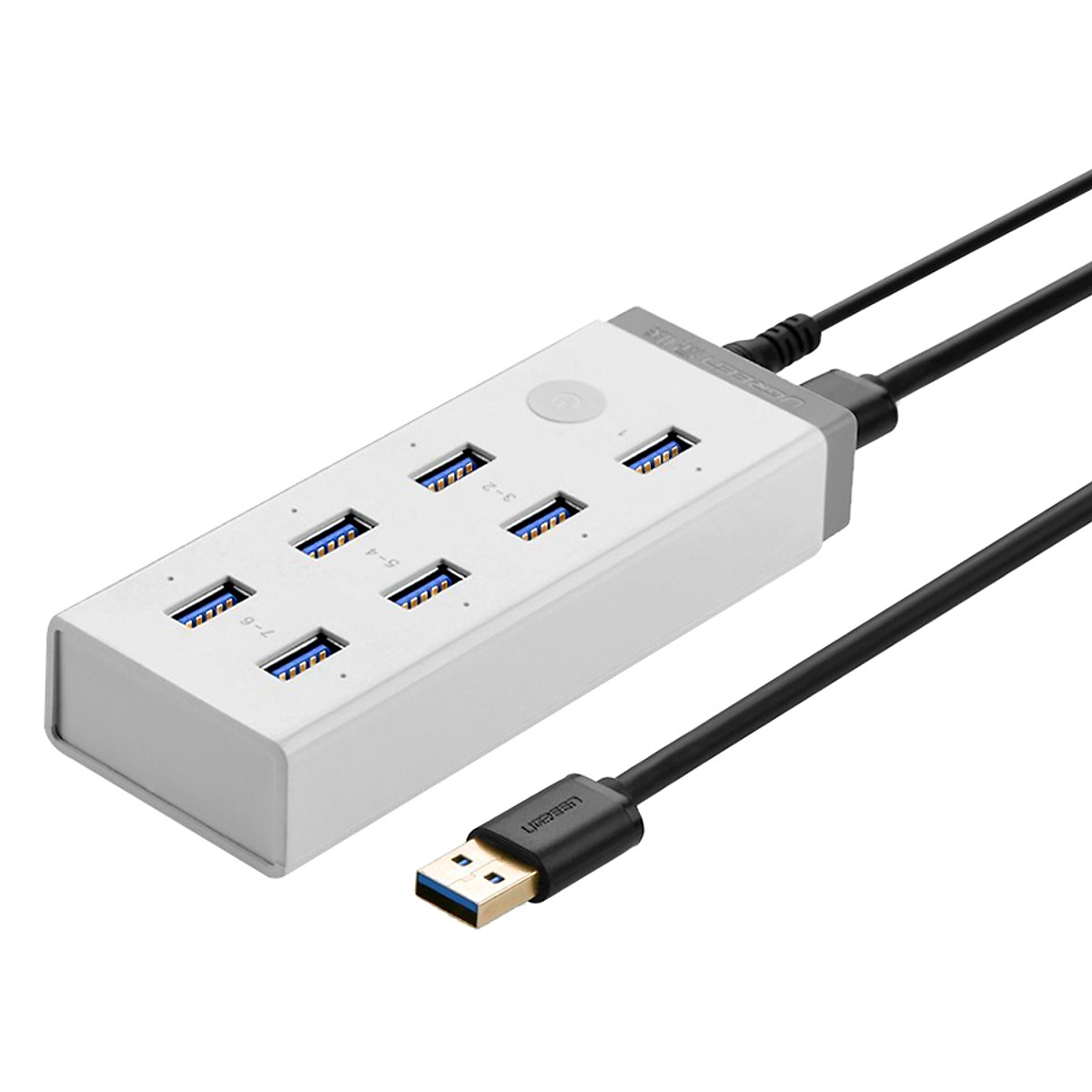 Hub đa năng gồm 7 cổng USB 3.0 Ugreen 20296 kèm sạc điện thoại, máy tính bảng... | Hàng chính hãng