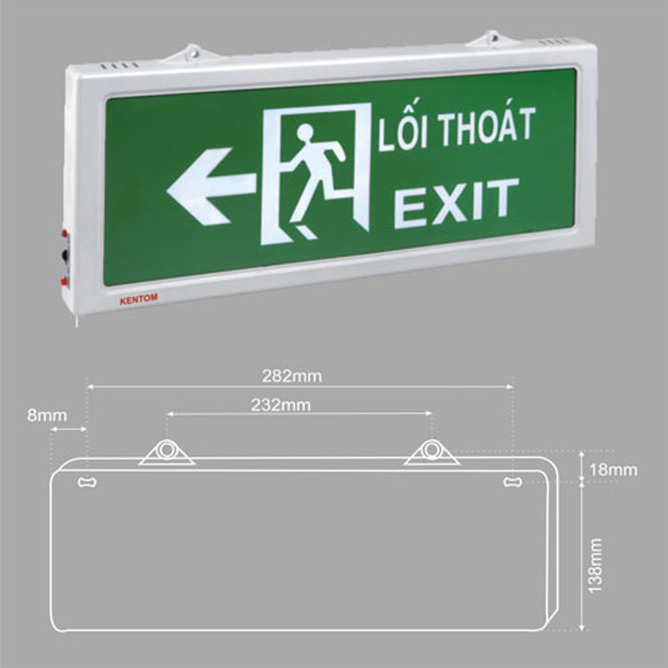 Đèn Exit Thoát Hiểm 1 Mặt & 2 Mặt - Biển Chỉ Dẫn Lối Thoát Nạn Chuẩn PCCC
