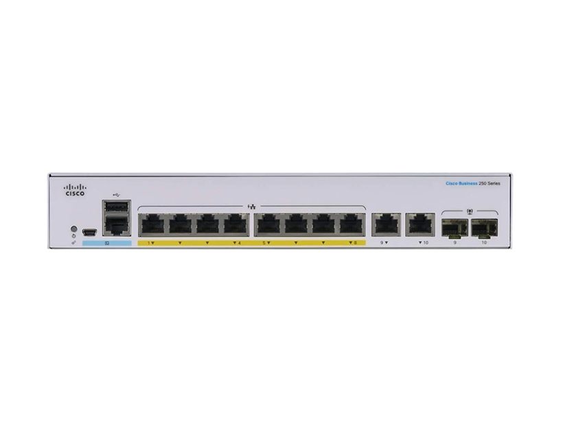 Thiết bị chuyển mạch Switch Cisco CBS250-8FP-E-2G-EU | Hàng chính hãng