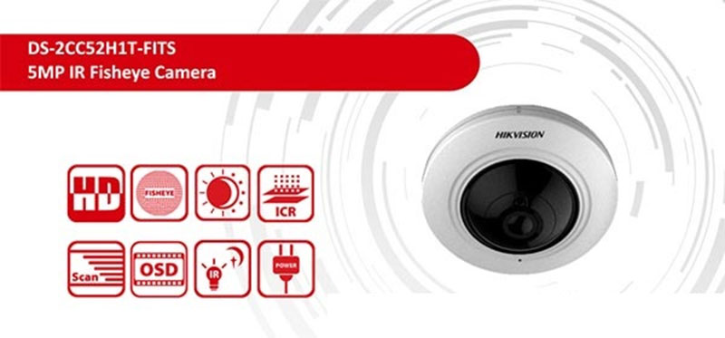 Hikvision Camera FISH EYE  HD-TVI  5MP DS-2CC52H1T-FITS | Hàng chính hãng
