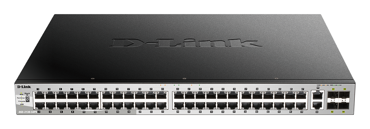D-Link DGS-3130-54PS – Switch Layer 3 Stackable Managed 54 Port PoE+
