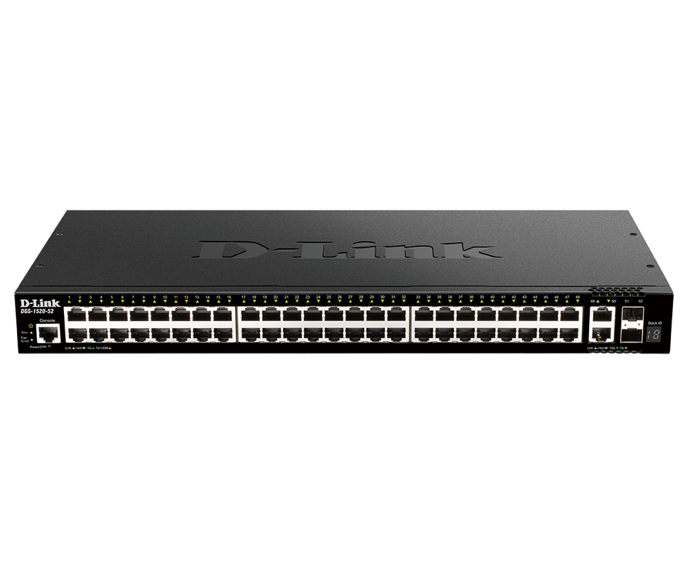 DGS-1520-52 – Switch Layer 3 Stackable Smart Managed 52 Port với 4 cổng 10G