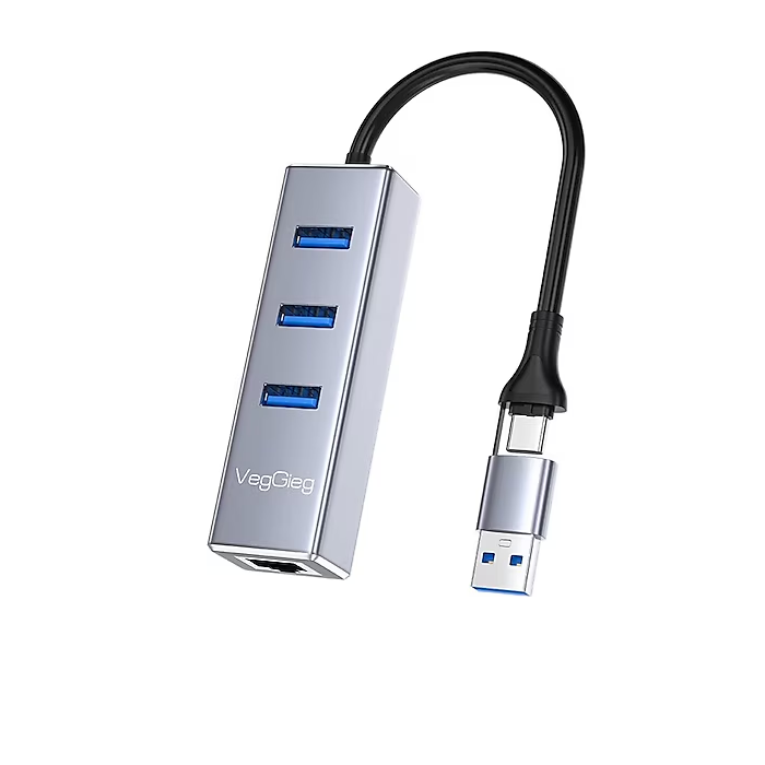 Hub USB 3.0 + LAN Gigabit VegGieg V-K310 – 3 cổng USB