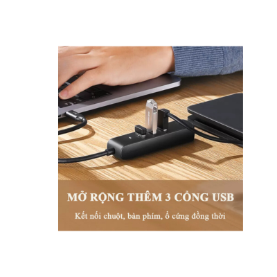 Bộ chia USB Type C sang 3 cổng USB 3.0 + LAN Ugreen 10917 | Hàng chính hãng