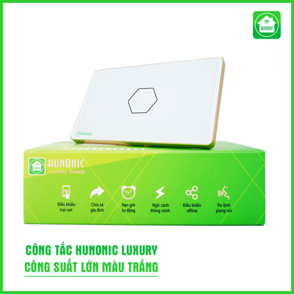 Công Tắc Thông Minh Hunonic Luxury (Hình Chữ Nhật) – Sang Trọng & Đẳng Cấp