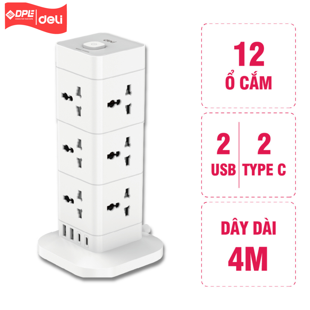 Tổng hợp ổ cắm điện đa năng cao cấp Deli
