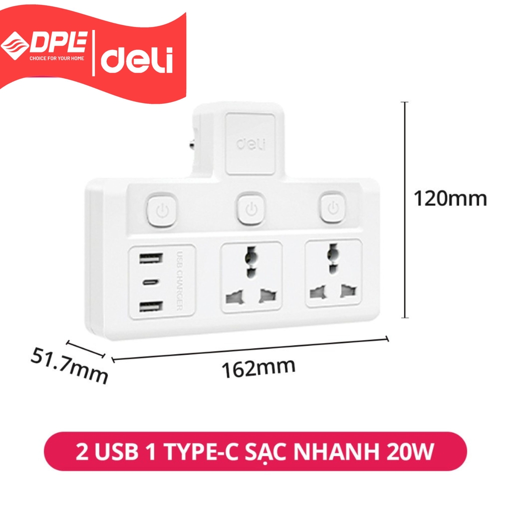 Tổng hợp ổ cắm điện đa năng cao cấp Deli