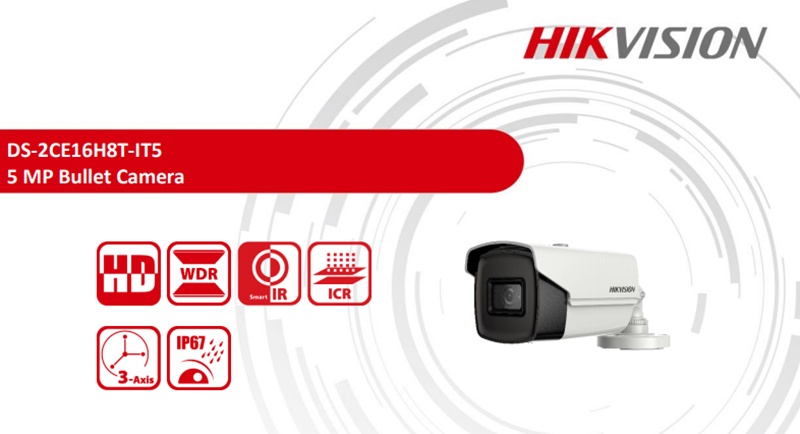 Hikvision Camera  HD-TVI Starlight  5MP DS-2CE16H8T-IT5 | Hàng chính hãng