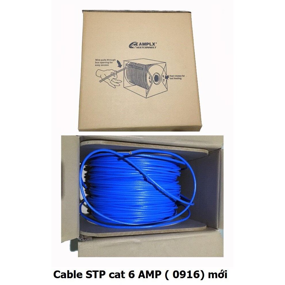 Dây cable mạng AMPLX Cat 6 0916 dài 300M (màu xanh)
