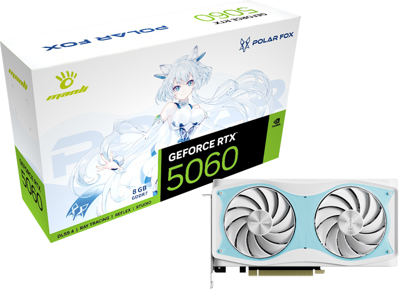CARD ĐỒ HỌA MANLI POLAR FOX GEFORCE RTX 5060 OC 8GB GDDR7 M-N506PO/D78G-M2660