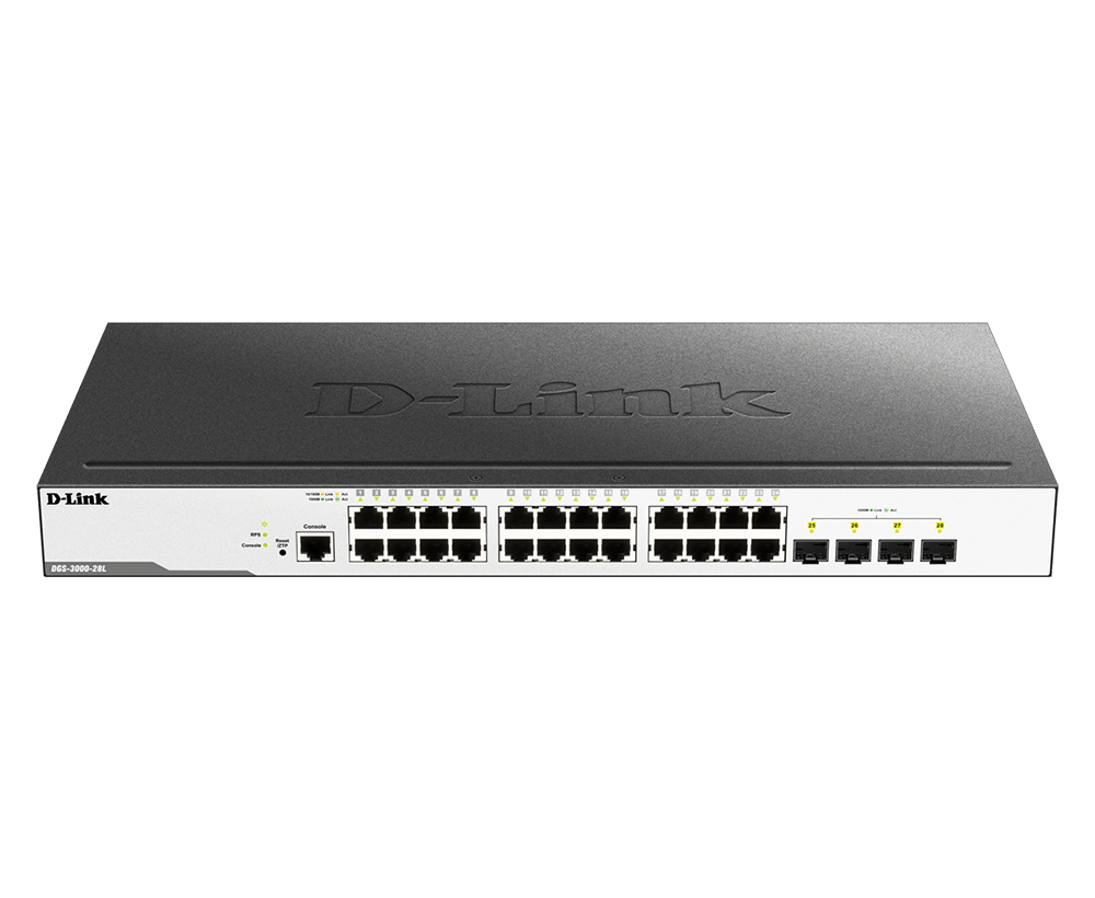 D-Link DGS-3000-28L – Switch Managed Layer 2 Gigabit 28 Port