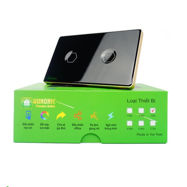 Công tắc cảm ứng BLE Hunonic Premium HCN, màu Đen