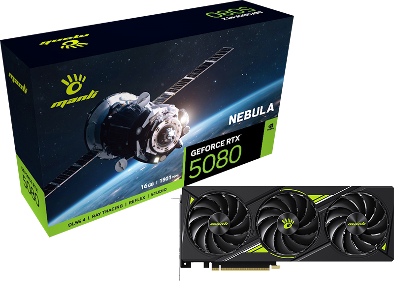 Card màn hình Manli Nebula GeForce RTX 5080 16GB GDDR7 M-N508N/D716G-M3631