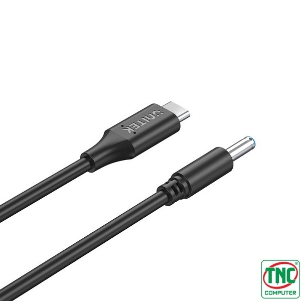 CÁP SẠC USB Type-C ->DC DC Jack 4.5 x 3.0 mm 65W UNITEK C14117BK (for HP Laptops) | Hàng chính hãng