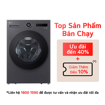 Máy giặt sấy lồng ngang LG AI DD 2.0 Inverter 17kg/10kg màu than ánh kim F2517RNTG chính hãng