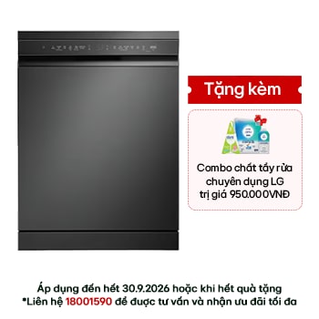 Máy rửa bát độc lập LG QuadWash 14 bộ màu đen LDN14BLA5 chính hãng
