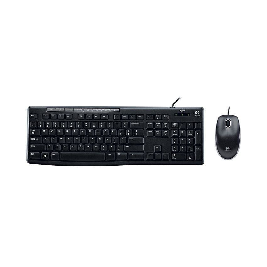 Bộ bàn phím chuột có dây Logitech MK200 chính hãng