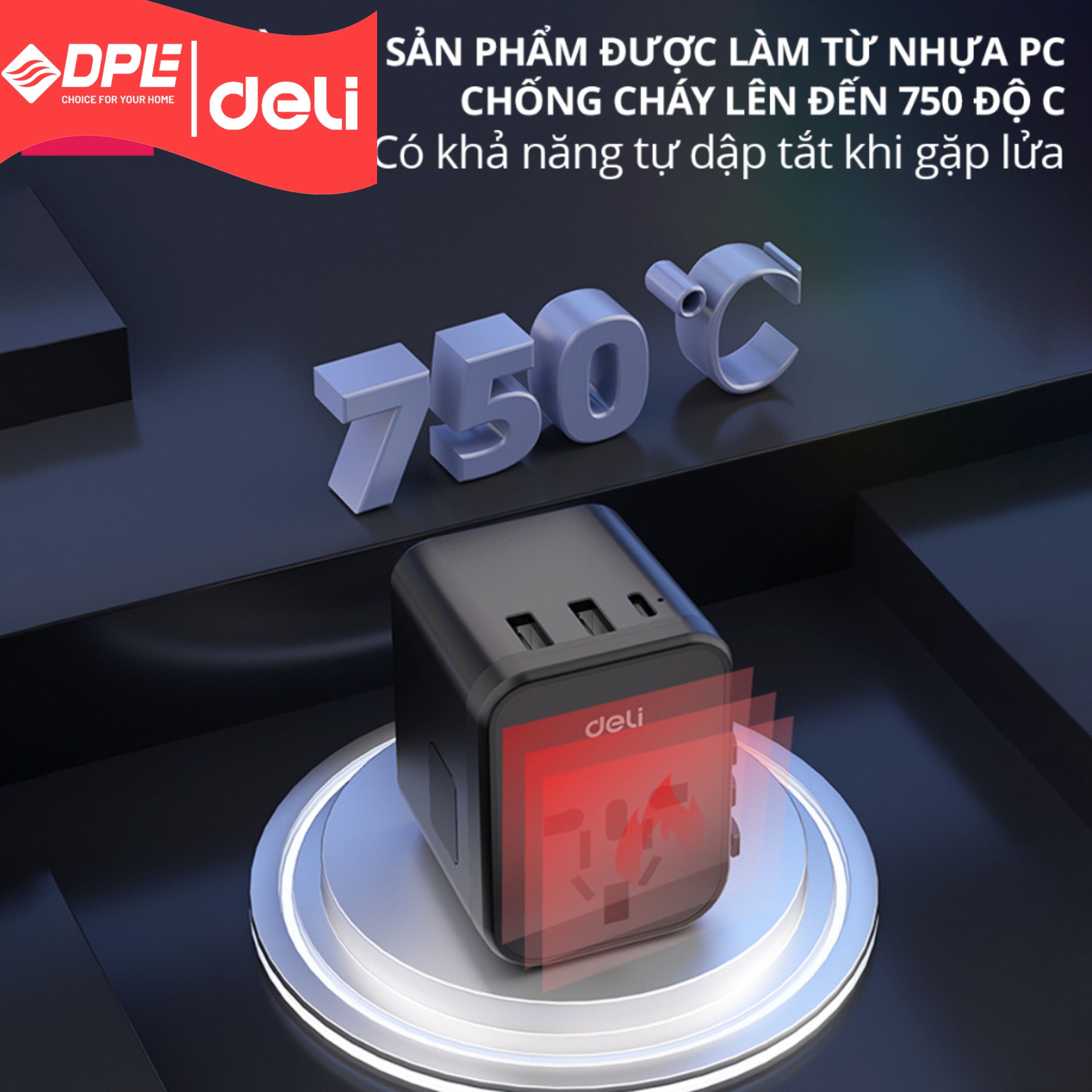 Ổ cắm điện đa năng Deli T766