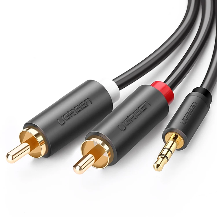 Cáp chuyển 3.5mm 1,5M sang 2 đầu hoa sen RCA chính hãng Ugreen 10511 | Hàng chính hãng