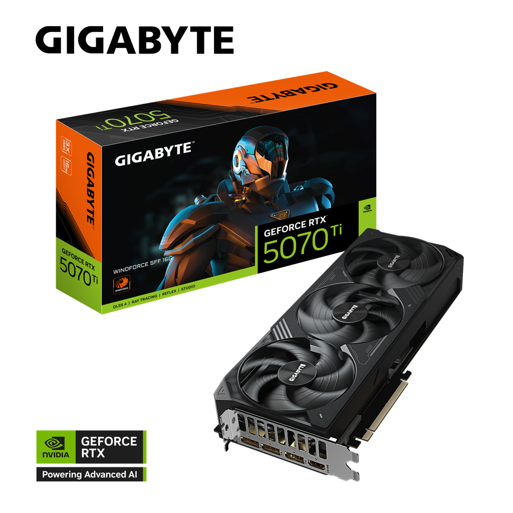 Card đồ họa Gigabyte GeForce RTX™ 5070 Ti WINDFORCE 16G