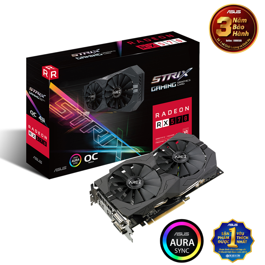 Card đồ họa Asus ROG STRIX RX 570 8GB Gaming hiệu suất cao