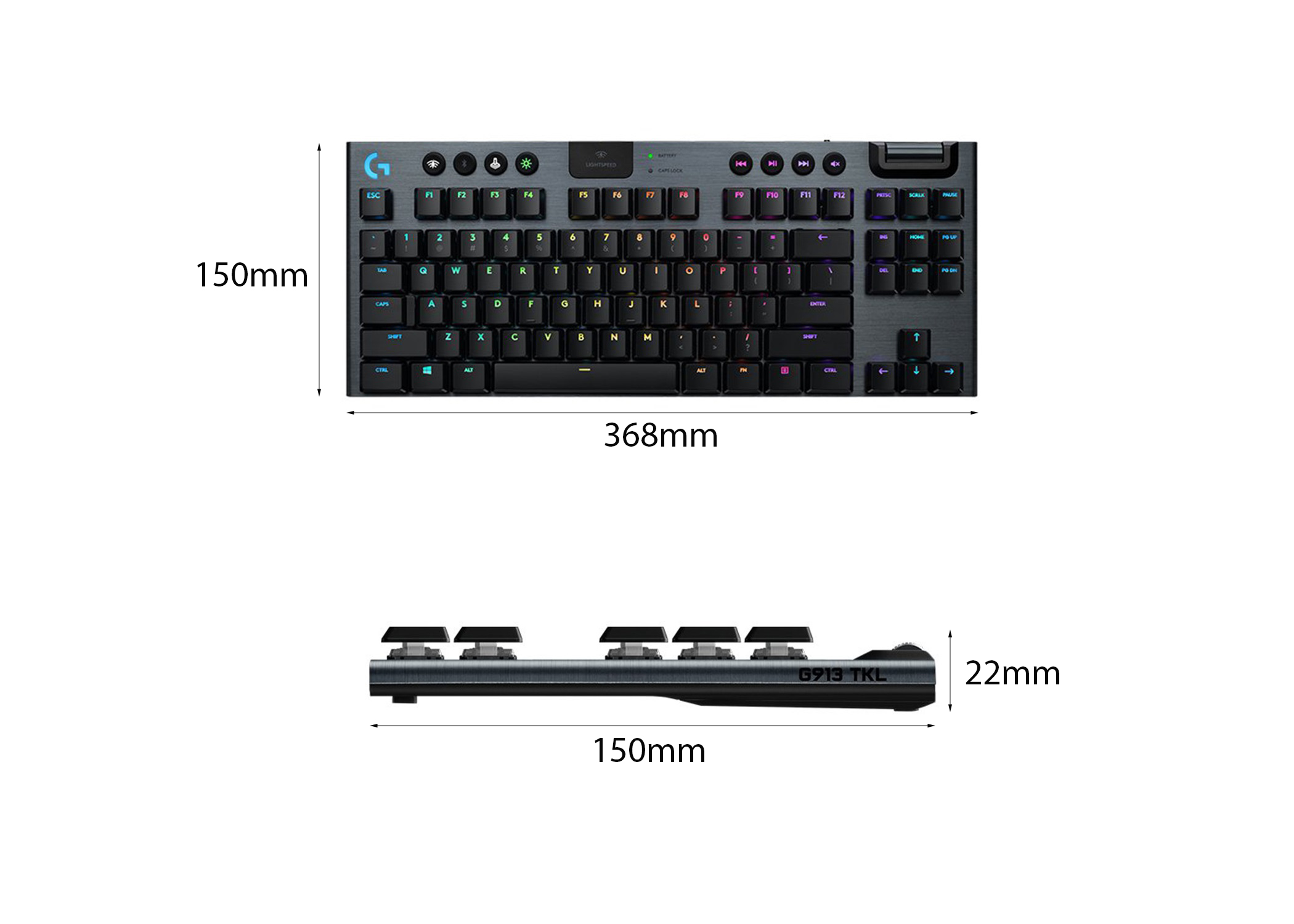 Bàn phím cơ Logitech G913 TKL LIGHTSPEED Wireless Clicky 920-009540 | Hàng chính hãng