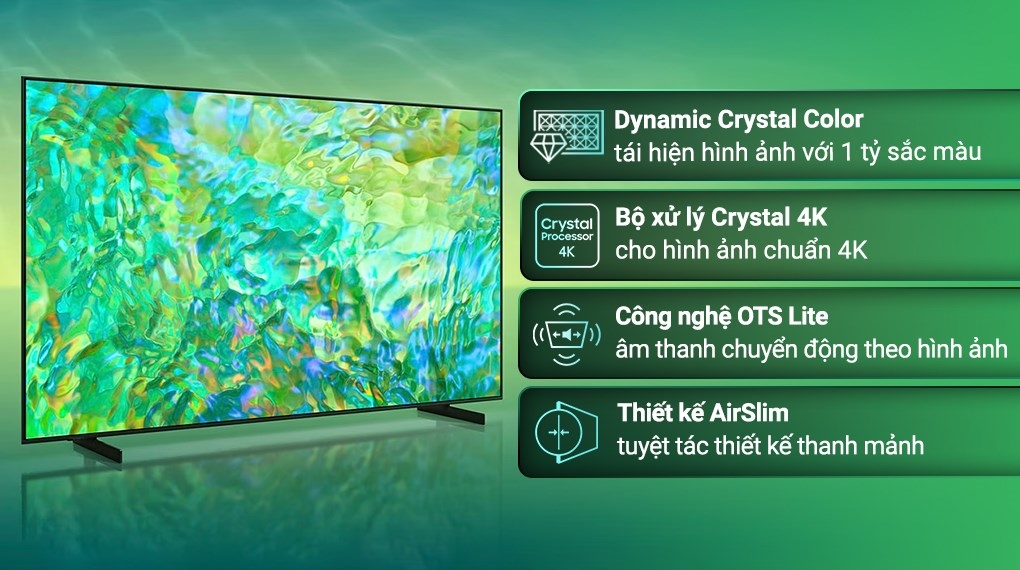 Smart Tivi Samsung 4K 55 inch UA55CU8000 [ 55CU8000 ] MỚI 2025 | Hàng chính hãng