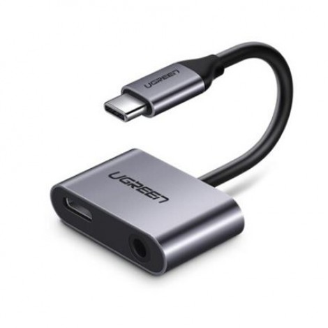 Cáp chuyển đổi USB Type C ra Audio 3,5mm Ugreen 50596 hỗ trợ sạc USB C | Hàng chính hãng