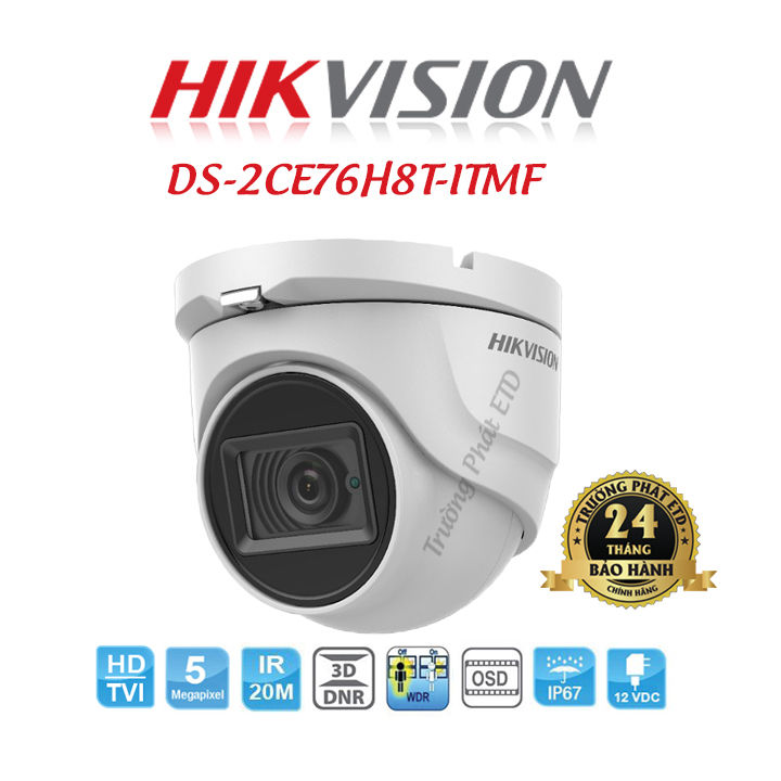 Hikvision Camera  HD-TVI Starlight  5MP DS-2CE76H8T-ITMF | Hàng chính hãng