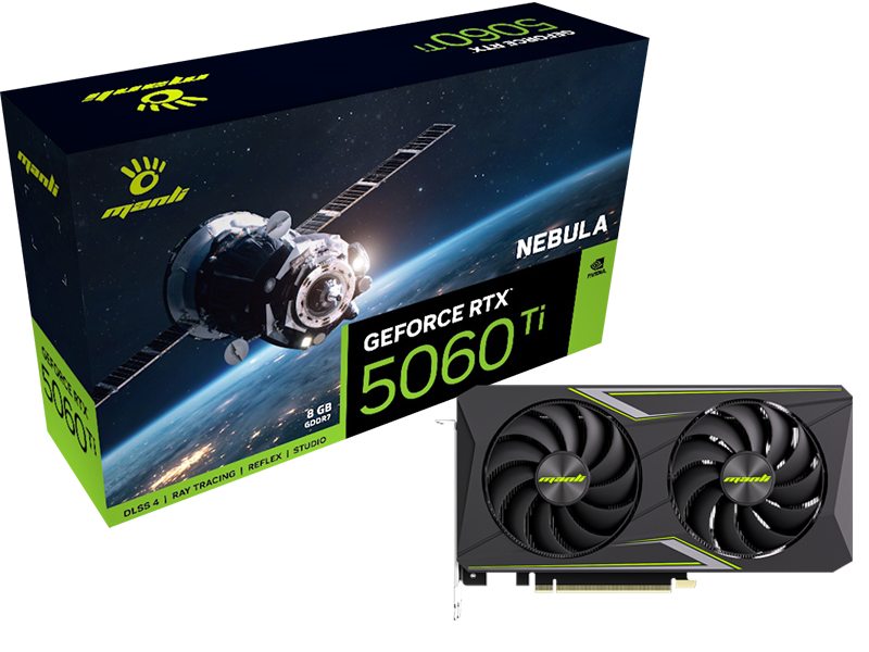 CARD ĐỒ HỌA MANLI NEBULA GEFORCE RTX 5060 TI 8GB GDDR7 M-N506TIN/D78G-M2650