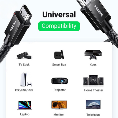 Cáp HDMI 2.1 hỗ trợ 8K/60Hz dài 3m chính hãng Ugreen 80602 | Hàng chính hãng