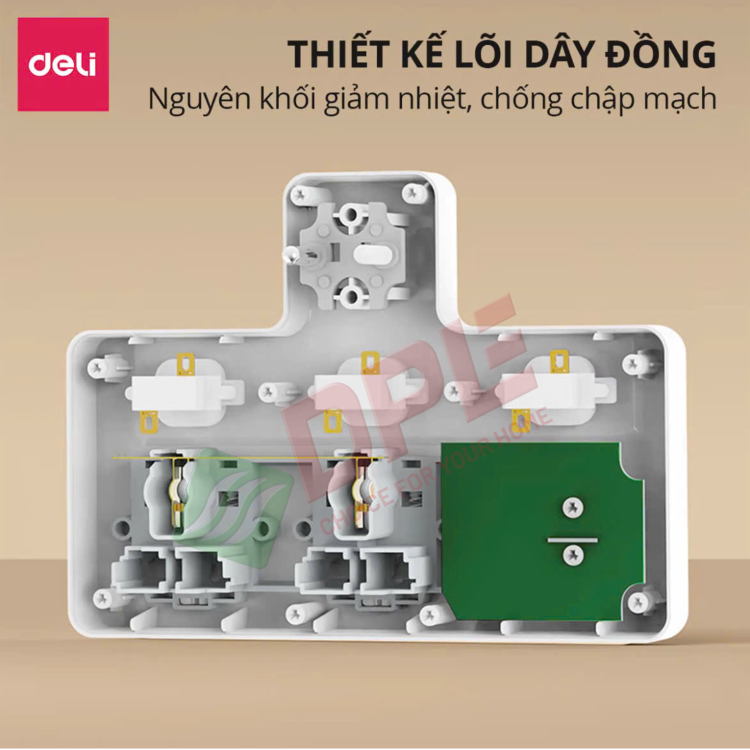 Ổ cắm điện đa năng Deli T716