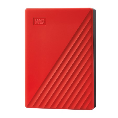 Ổ cứng di động HDD WD My Passport 4TB 2.5" USB 3.2, Model: WDBPKJ0040BRD-WESN, màu đỏ/đen