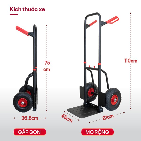 Xe kéo đẩy hàng 2 bánh gấp gọn Fujihome CC6300