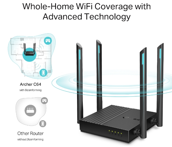 TP-link Archer 64 AC1200 Router WiFi Gigabit MU-MIMO | Hàng chính hãng