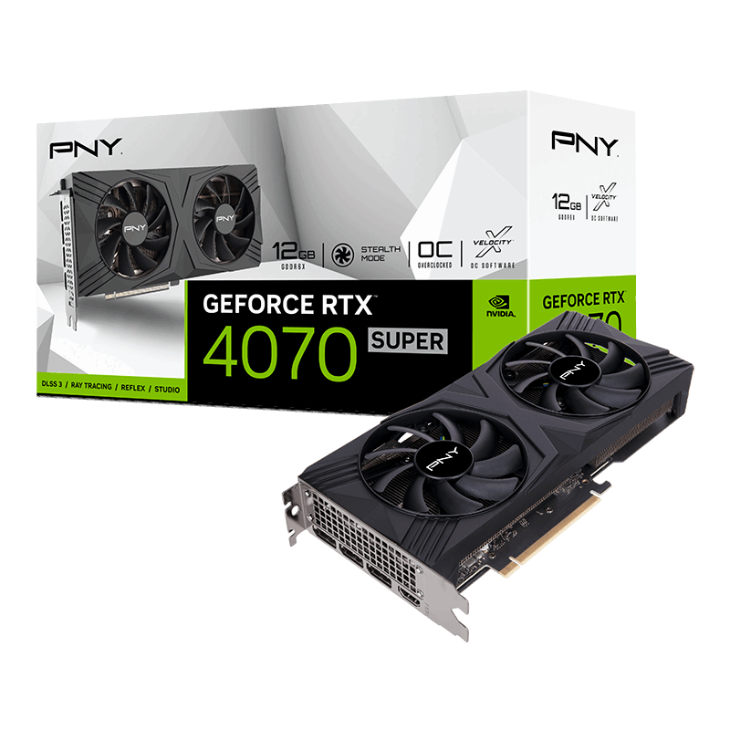 PNY GeForce RTX 4070 SUPER 12GB VERTO Overclocked Dual Fan VCG4070S12DFXPB1-O