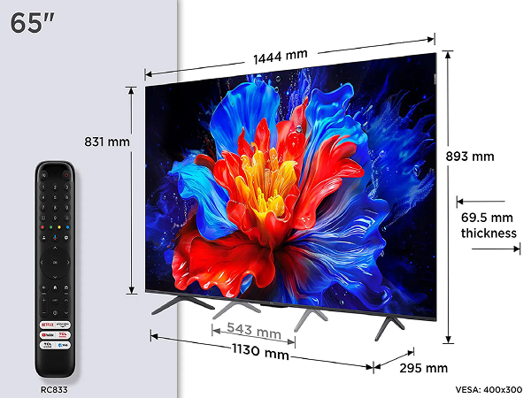 Tivi QLED TCL 4K 65 inch 65P8K Mới 2025 | Hàng chính hãng