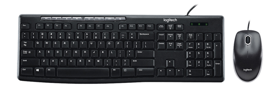 Bộ bàn phím chuột có dây Logitech MK200 chính hãng