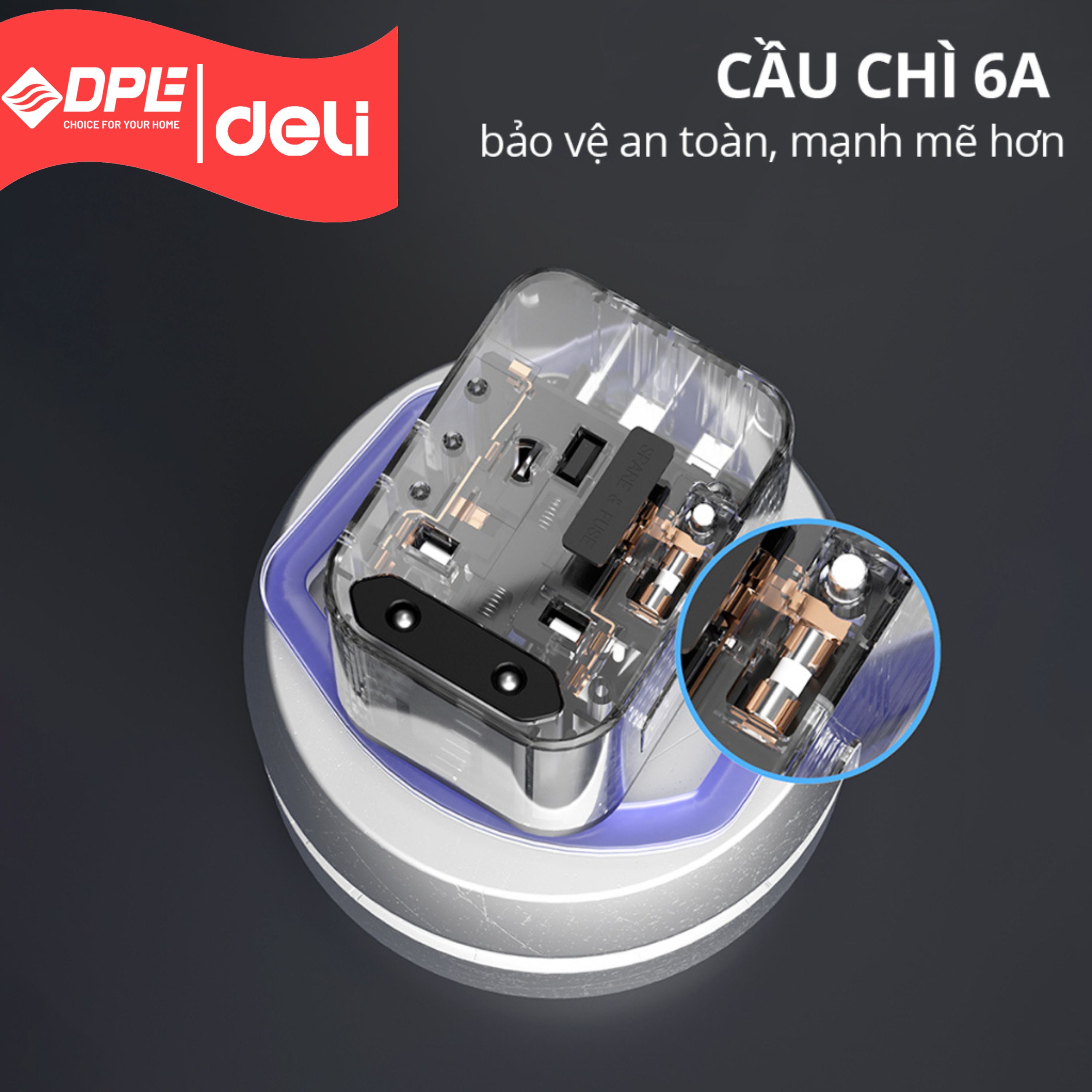Ổ cắm điện đa năng Deli T766