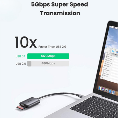 Đầu đọc thẻ SD/TF chuẩn USB 3.1 Ugreen 80888 | Hàng chính hãng