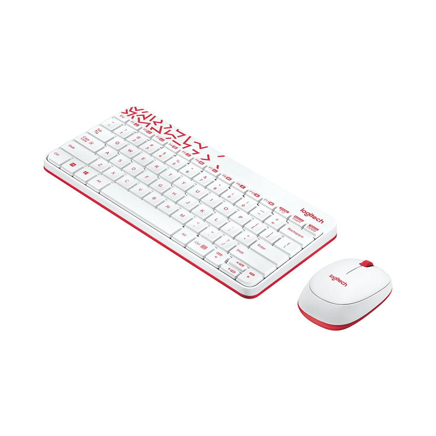 Combo Bàn Phím và Chuột không dây Logitech MK240 (Trắng-Đỏ) 920-008201 | Hàng chính hãng