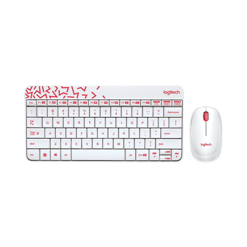Combo Bàn Phím và Chuột không dây Logitech MK240 (Trắng-Đỏ) 920-008201 | Hàng chính hãng