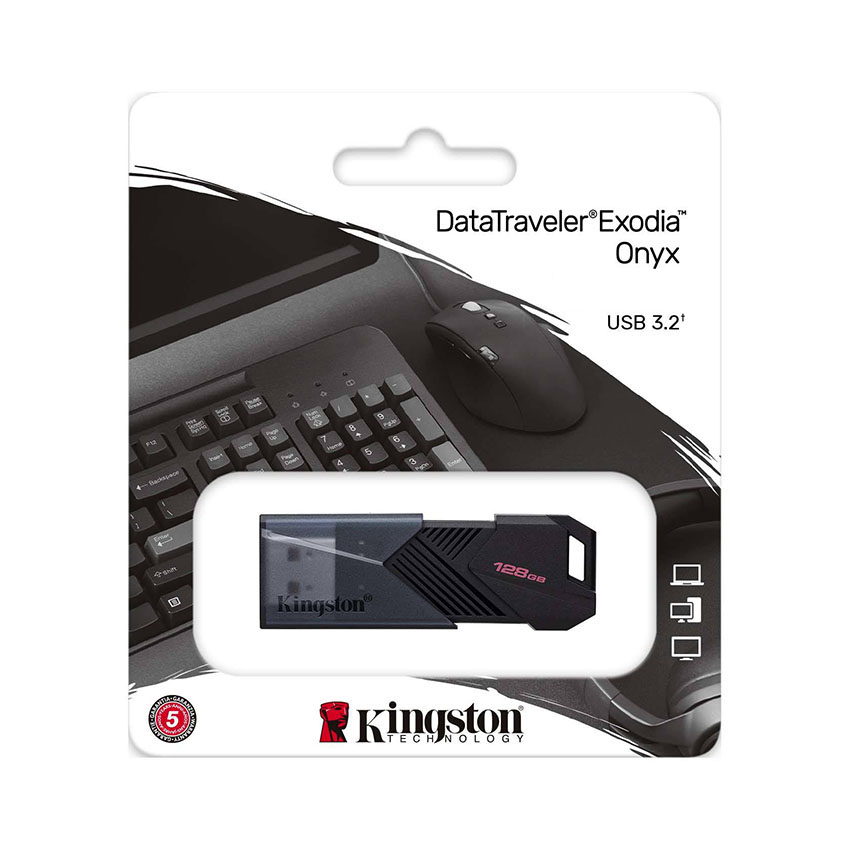 USB Kingston 256GB Portable DataTraveler Exodia Onyx DTXON/256GB (USB 3.2 Gen 1) Màu Đen | Hàng chính hãng