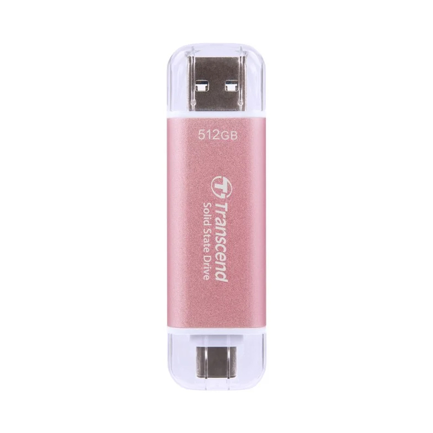 Ổ cứng SSD Box Transcend 512GB USB 10Gbps Type C/A (ESD310C) (PINK) | Hàng chính hãng