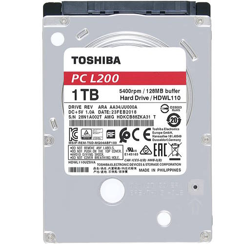 Ổ Cứng HDD Toshiba L200 1TB (HDWL110UZSVA) - Nâng Cấp Dung Lượng Cho Laptop và Console