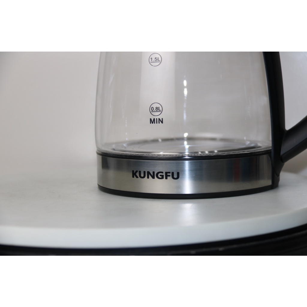 Ấm siêu tốc thủy tinh Kungfu KF1899 1,8L 1500W