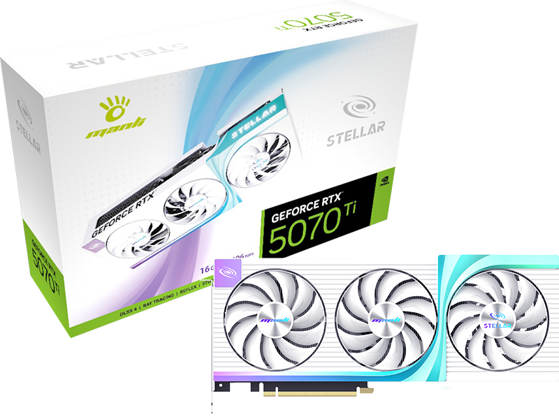Card đồ họa Manli Stellar GeForce RTX 5070 Ti OC 16GB GDDR7 M-N507TISO/D716G-M3645