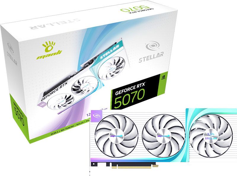 Card đồ họa Manli Stellar GeForce RTX 5070 OC 12GB GDDR7 M-N507SO/D712G-M3632
