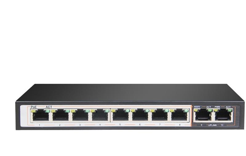 Switch PoE Gigabit D-Link DGS-F1010P-E – 10 Cổng, 8 PoE, 2 Uplink, 250m